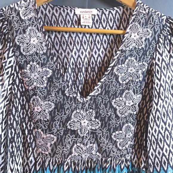 Sundance Stella Babydoll Boho Peasant Blouse Embroidered Festival Hippie Large - Picture 3 of 8